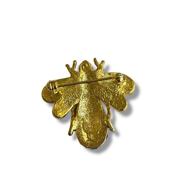 Vintage Rhinestone & cut crystal bumblebee brooch pin - Picture 3 of 5